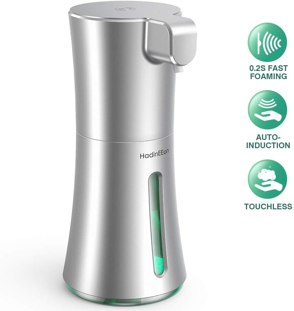 HadinEEon Soap Dispenser Automatic, Foaming Soap Dispenser Touchless 350ml/12oz, Battery Operated Hand Free Automatic Foam Liquid Soap Dispenser for Bathroom or Kitchen: Home & Kitchen