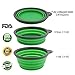 Pop-up Dog Bowl & Pet Bowl - Collapsible Travel Silicone Camping Crate Dish Bowl - 2 Cup Set - Blue / Green, Small by KIQ