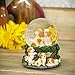 Playful White Tan Puppies 100mm Resin Water Globe Plays Tune Best of Friends