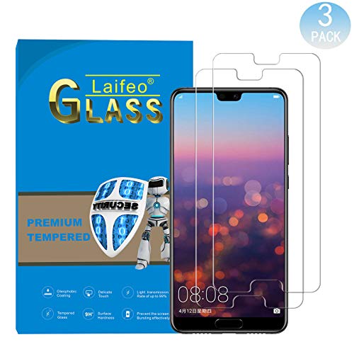 Laifeo [3 Stück Für Huawei P20 Panzerglas Folie, 9H Härte,Blasen und HD Anti-Öl,Fingerabdruck,Kratzer, Einfaches Anbringen Schutzfolie für Huawei P20