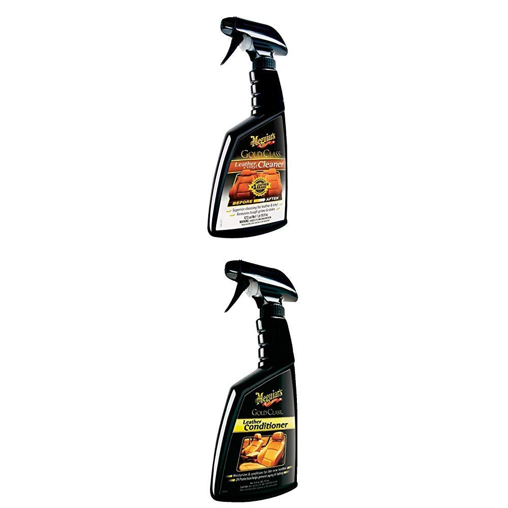 Meguiar's G18516EU Gold Class Leather and Vinyl Cleaner 473 ml with Conditioner Bundle