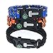 3Bears Outdoor Survival Paracord Bracelet with Compass Fire Starter and Emergency Whistle(Black, Blue,Orange, Pack of 3)