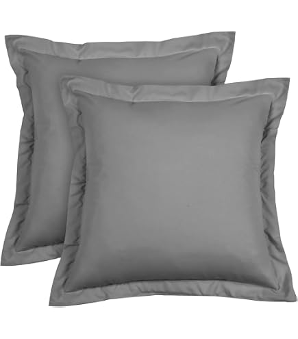 Cotton Metrics Organic Cotton Euro Pillow Shams, Set Of 2, 22x22 Inches, 600 Thread Count, Medium Blue - Luxury Hotel Style