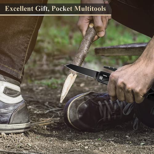 Marteau Multifonction, 12 en 1 Pince Multifonction, Couteau Pliant en Acier Inoxydable avec Pince Tournevis pour Camping, Randonnée, Activités Extérieures