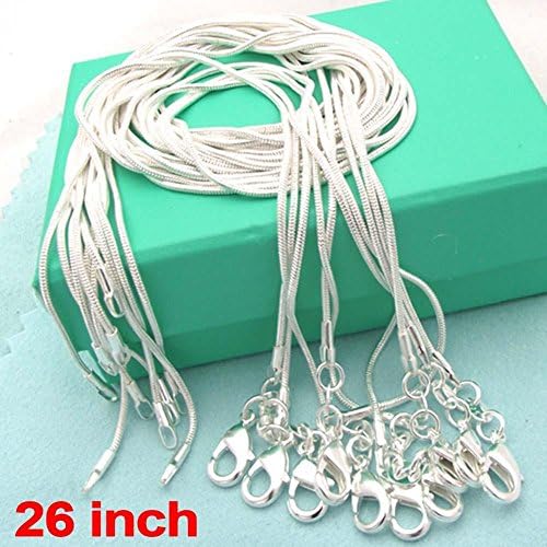Fashion 925 Sterling Solid Silver lots 1mm Snake Chains Necklaces NEW (26 inch)