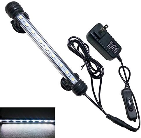 LeDengLux LED Aquarium Light,LED Fish Tank Lights for Saltwater and Freshwater,Submersible Lighting,Glass Tube,Color White ,9 LEDs,Hand-sized,7.5inches (Pack of 1)
