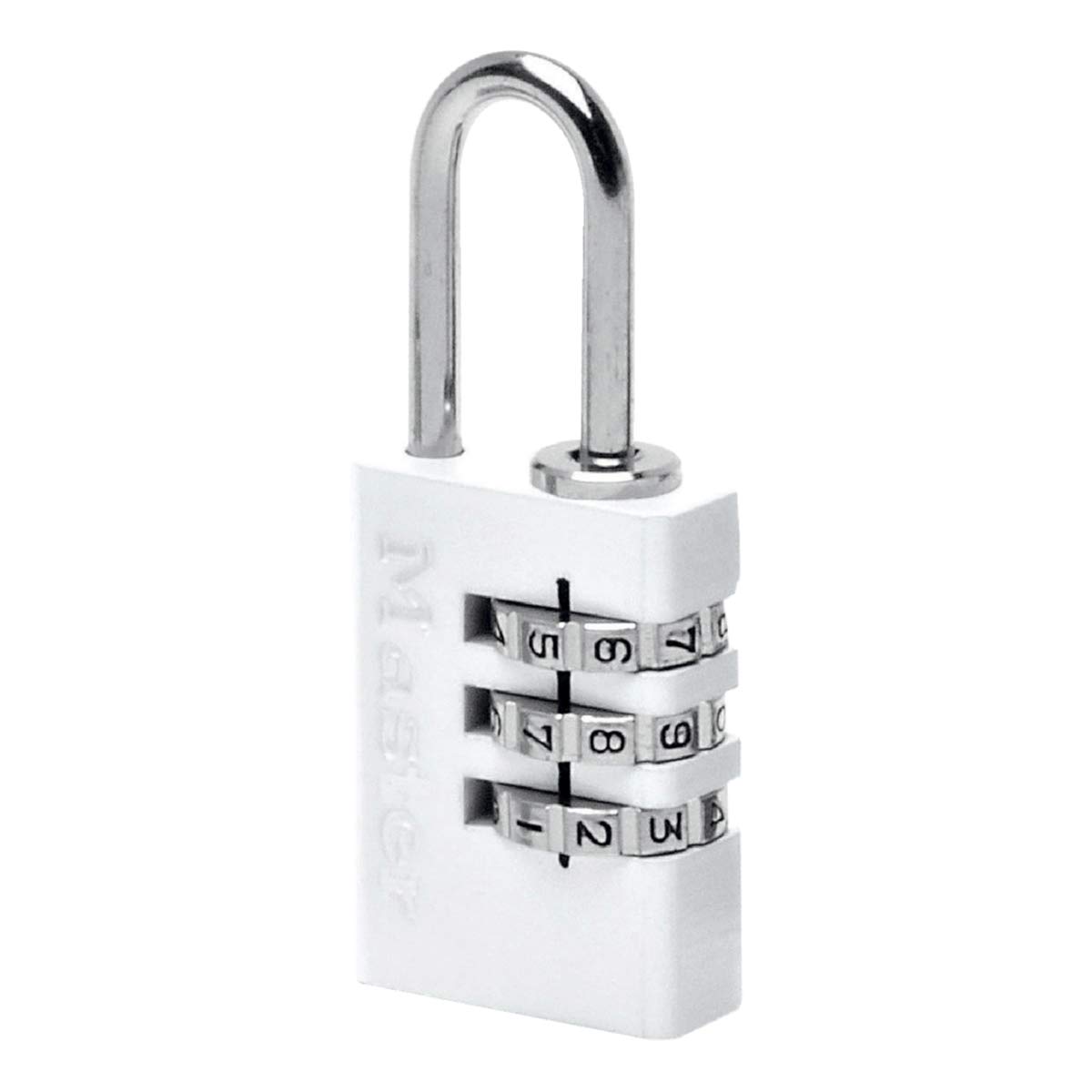 Master Lock 7620EURDWHI Combination Padlock in Aluminium, White, 2 x 5,5 x 0,9 cm