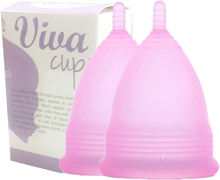 Menstrual Cup（Pack of 2）Viva Cup BPA/Dioxin Free Silicone Menstrual Cup