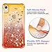 Ruky iPhone XR Case, Gradient Quicksand Series Glitter Bling Flowing Liquid Floating TPU Bumper Cushion Reinforced Corners Girls Women Phone Case for iPhone XR 6.1 inches (2018) (Gold Coral)