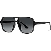 Tskestvy Retro Square 70s Aviator Sunglasses for Women Men Colored Tinted Lens Plastic Trendy Vintage Western Shades