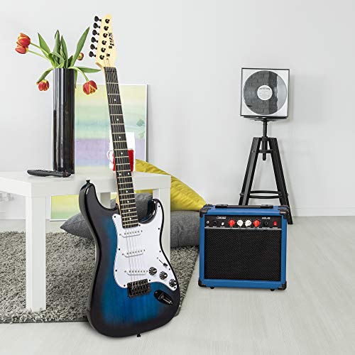 LyxPro 39 inch Electric Guitar Kit Bundle with 20w Amplifier, All