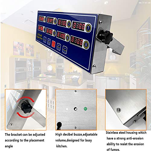 ZzPro 8 Channel Digital Kitchen Timer Clock Reminder Cooking Commercial Loud Ring Alarm Stainless Steel Timers Calculagraph