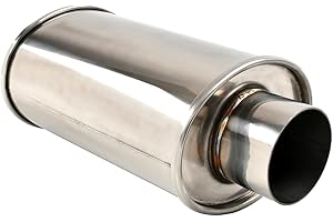 higehio 3'' Inch Ultra Quiet Resonator,3" Inlet 3" Outlet Exhaust Resonator,14" Overall Length Performance Muffler Resonator 