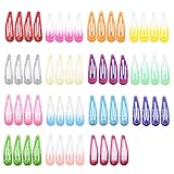 60 Counts Assorted Color 2 Inch Glitter Snap Hair Clips Barrettes for Girl (30 Pairs)
