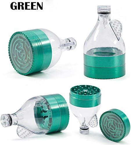 Maze design 3 Piece 2" funnel Spice Herb Grinder, Tobacco Spice Herb Grinder , Zinc Alloy Material Made, Razor-sharp Teeth … (green)