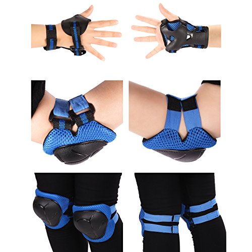 Speedrid Kids Protective Gear, Skating Knee Pads for Child, Elbow and Knee Pads with Wrist Guards 6 in 1 for Cycling Bike Rollerblading Scooter