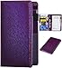 Server Books for Waitress - Glitter Leather Waiter Book Server Wallet with Zipper Pocket, Cute Waitress Book&Waitstaff Organizer with Money Pocket Fit Server Apron (Glitter Purple)