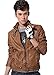 Chouyatou Men's Vintage Stand Collar Pu Leather Jacket (X-Large, Brown)