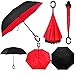 Rainlax Inverted Umbrella Double Layer Windproof UV Protection Reverse Folding Umbrellas for Car Rain Outdoor With C-Shaped Handle