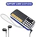 AM FM Portable Pocket Radio Battery Operated - with Best Reception. AM FM Compact USB Rechargeable Radios Music Player Support Micro SD/TF Card Slot (Blue)