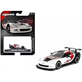 Majorette Collection &ndash; 2005 Chevy Corvette C6R 1:64 Die-Cast Model Car with Rubber Tires &amp; Display Case, for Collectors &amp; Adults