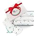 MAKI'S CONNECTING HEARTS Baby Muslin Swaddle Blankets 3 + 3 Pk Large100% Cotton Newborn Receiving Blanket