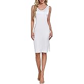 MOSCOAL Full Slip for Women Under Dress Sleeveless Satin Slip Dress Wide Straps
