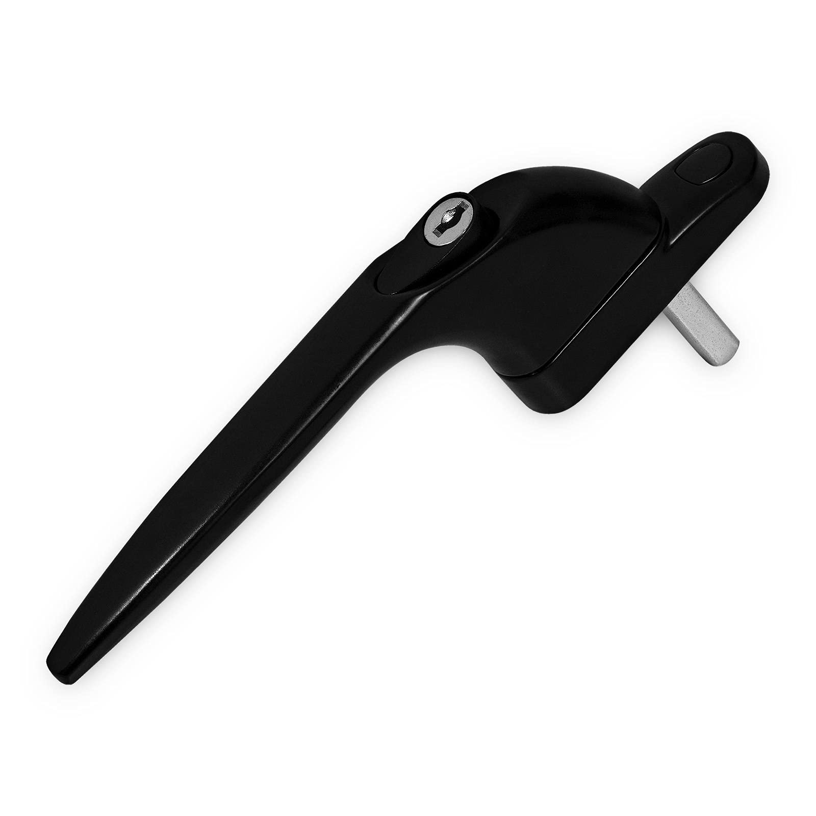 uPVC Universal Window Handle Inline Locking Espag Double Glazingv Black 10mm