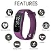 Aneken Fitness Tracker Activity Tracker with Heart Rate Monitor Bluetooth Smart Bracelet with Sleep Monitor Smart Watch for Android or iOS,iPhone,or Other Smartphone,Purple