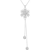 DAOCHONG S925 Sterling Silver Snowflake Necklace Earrings Bracelet Ring Set for Women Jewelry