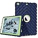 New iPad Case 9.7 inch 2017 and 2018,PIXIU Shockproof Heavy Duty Rugged Defender Full Body Protective case for iPad 5th Generation A1822 A1823,iPad 6th Generation a1954,a1893 Navy Blue