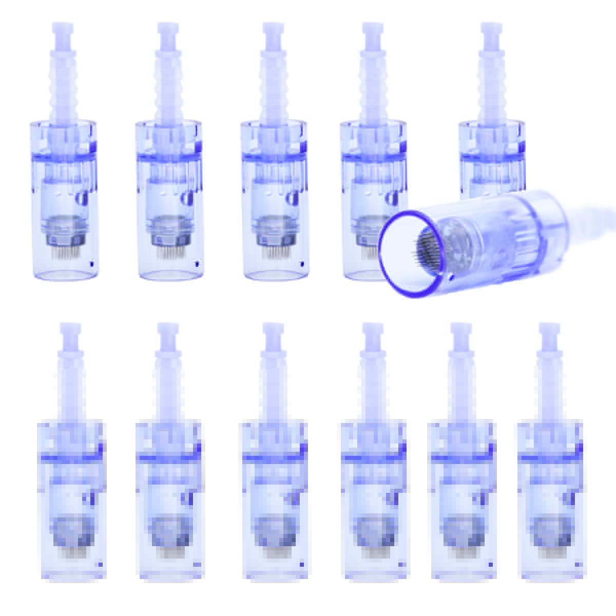 12Pcs Derma Pen Dermapen Mircroneedling Pen Needles Cartridges Multi Pins Optional Needle Cartridges, Tips Derma Roller (42 Pins)