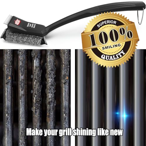 GRILLART Grill Brush Bristle Free, SteamWizards [Safe & Efficient] Grill Cleaner Brush for All Grill Grates, Replaceable Pad BBQ Grill Brush for Outdoor Grill, Grill Accessories, Gifts for Men/Dad