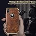LOHASIC iPhone XR Case, Luxury Premium Leather Thin Slim Fit Soft Grip Hybrid Bumper Full Body Shockproof Protective Cover Cases Compatible with Apple iPhone XR 6.1 inch (2018) (Vintage Brown)