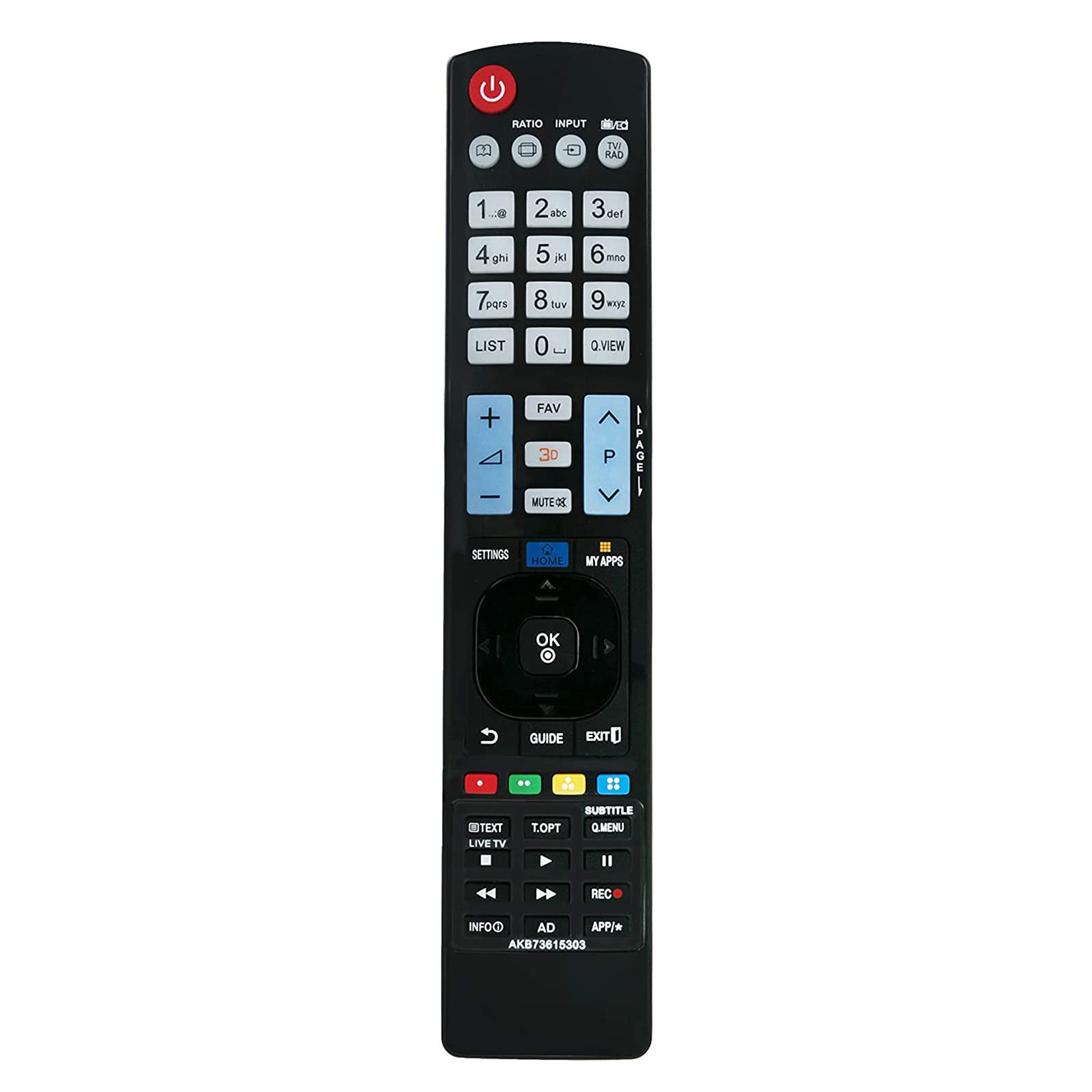 VINABTY AKB73615303 Replacement Remote Control fit for LG TV 47LM660S 47LM670S 47LM671S 47LM760S 47LM765S 47LM860 47LM960V 50PM4700 50PM670S 50PM680S 50PM9700 50PM970S 55LM640S 55LM660S 55LM670S