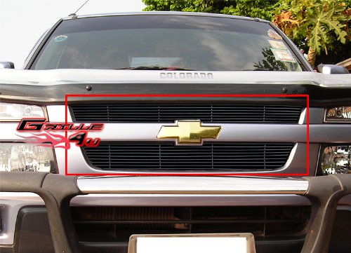 APS Black Main Upper Billet Grille Insert For 2004-2012 Chevy Colorado – 2-Piece Stainless Steel, Bolt-On