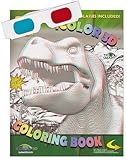 iColor 3D Dinosaur (High Detail) Coloring Book. Watch as T-Rex, Triceratops, and Apatosaurus come to Life. (3D Glasses Included)
