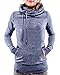 StyleDome Women's Cotton High Collar Hoodies Long Sleeve Sweatshirt Pullover Coat