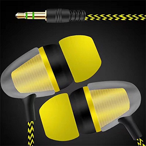 Amaping Universal 3.5mm in-Ear Stereo Earbuds Earphone Capsule Shape Clear Shell Protcetive Headphone Set Cell Phone MP3 MP4 Player (Yellow)