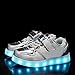 CIOR Kids Boy and Girl's 11 Color Led Sneakers Light Up Flashing Shoes,103,L08,28 Silver