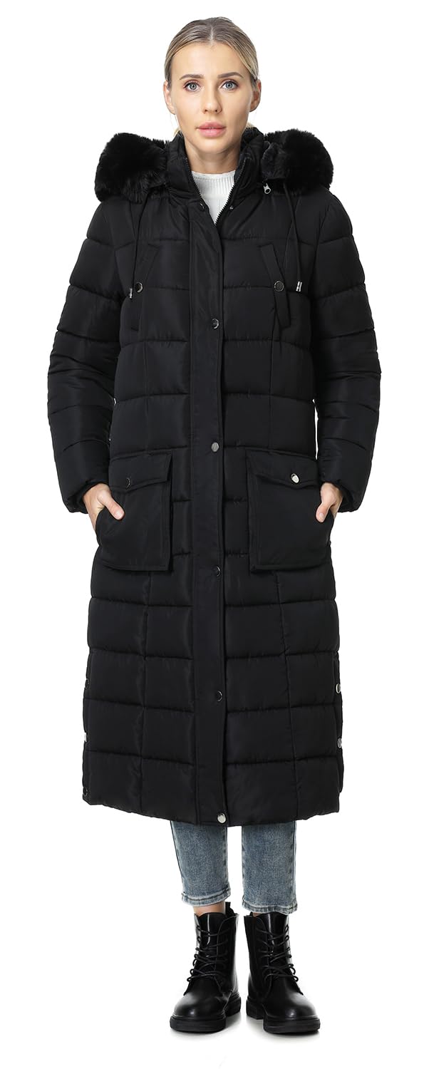 MOERDENG Women's Waterproof Long Winter Coat Thickened Down Alternative Jacket Warm Puffer Jacket Parka