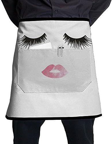 Cooking Apron, Pampered Chef Personalized Apron With Pocket, Cooking Apron For Women Kitchen, Kitchen Accessories, Eyelash Sexy Lip White