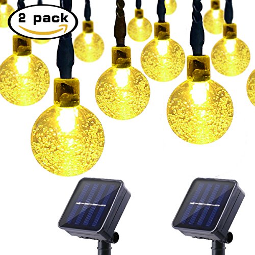 Lalapao 2 pack solar powered globe string lights 30 led…