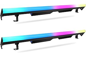 YEESITE LED Stage Pixel Light Bar - 2Pack 60W 90LED Seamless Splicing RGB DJ Light Bar with 67 Chase Programs & 37 Stactic Colors by DMX Control for Event Wedding Church Birthday Party Stage Lighting