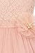 AkiDress Lace Top Tulle Bottom with Pearl Flower T-Length Dress