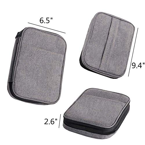 2 Layer Electronic Organizer Bag,Travel Universal Cable Organizer Electronics Accessories Cases for Cable,Charger, Phone,USB,SD Card,Grey by YCOCO