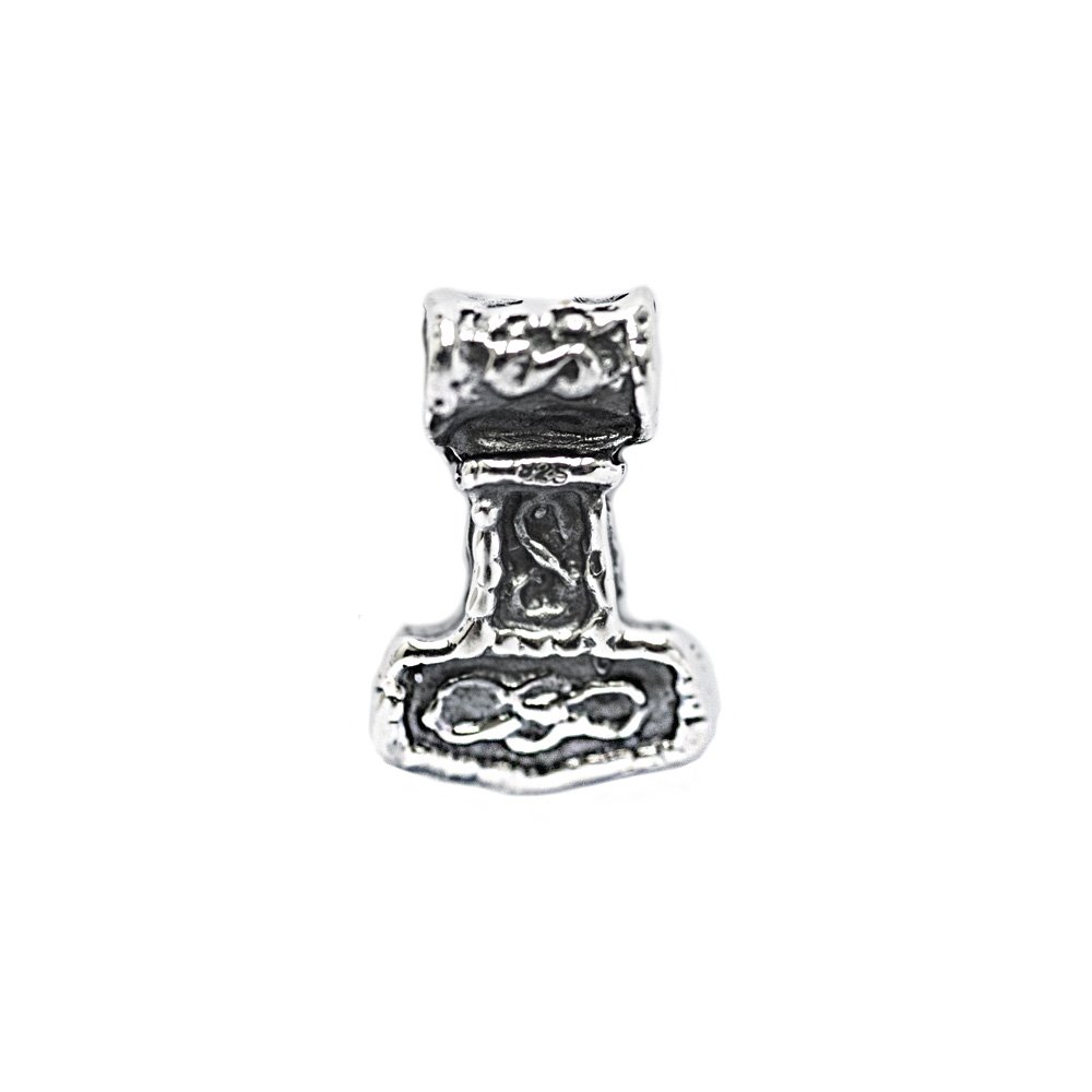 NKlaus Pendant Acton Small Thor Hammer 925 sterling silver Hair Bead 6971
