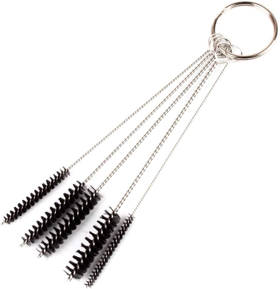 ABEST 4 Set Airbrush Spray Gun Wash Cleaning Tools Needle Nozzle Brush Glass Cleaning Pot Holder, Silver & Black, Silver - Image 4