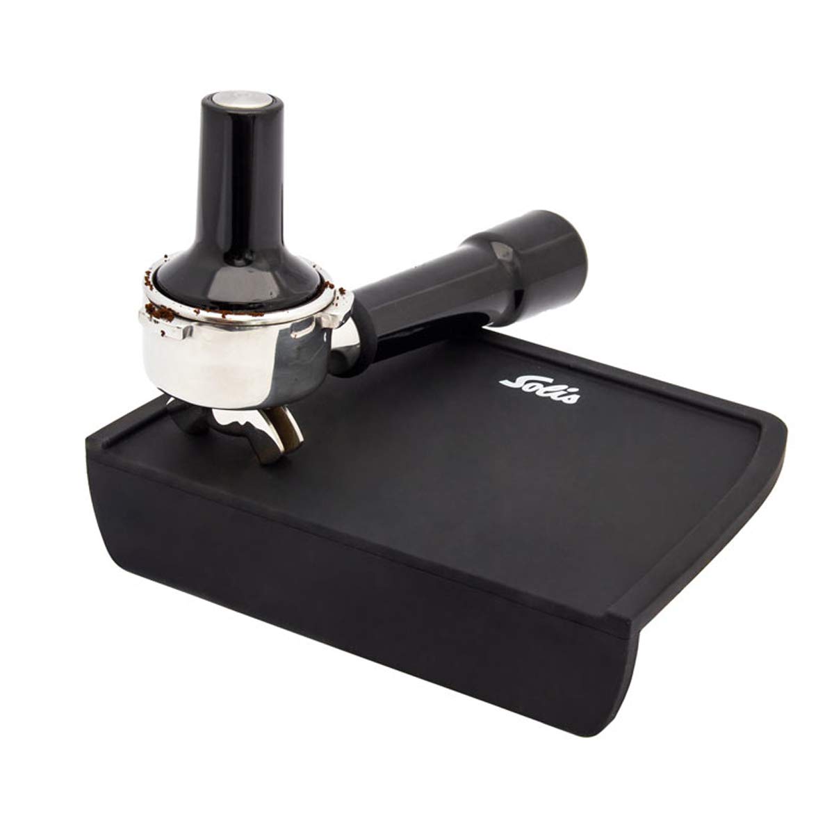 Solis Tamping Mat - Tamper Mat - Tamper Mat for Portafilter - Espresso Machines - Silicone Mat - Black - 20 x 4 x 15 cm