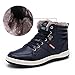 Ceyue Snow Boots for Men Leather Ankle Boots Lace Up High Top Outdoor Boots Winter Warm Walking Shoes with Fur Lining